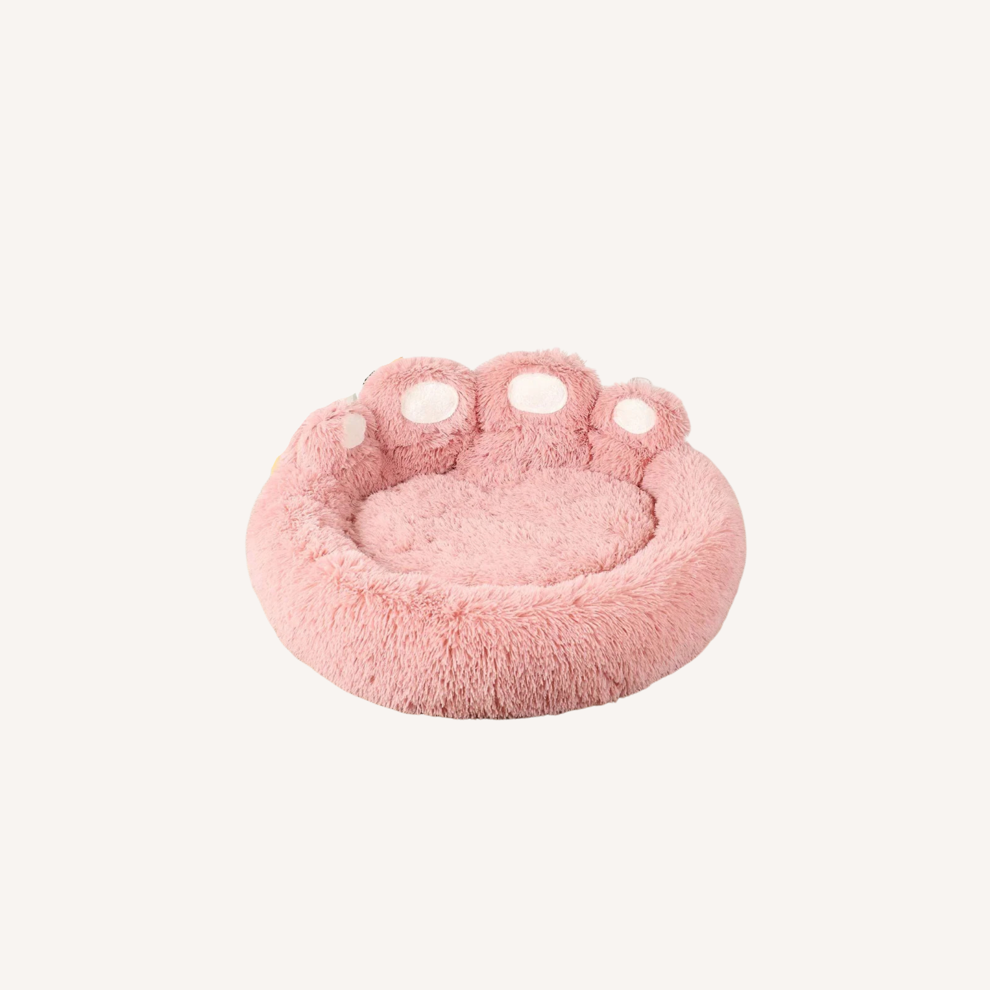 Pink Paw Round Plush Bed